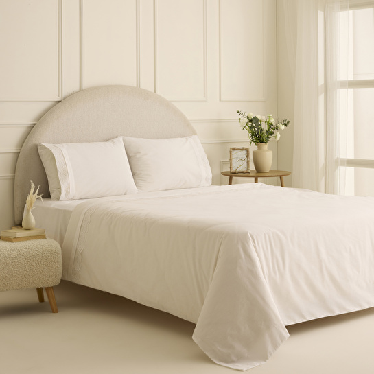 Karaca Home Velisse Dantelli Çift Kişilik Nevresim Takımı Beyaz