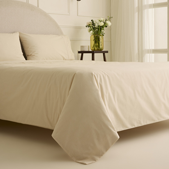 Karaca Home Velisse Dantelli Çift Kişilik Nevresim Takımı Bej