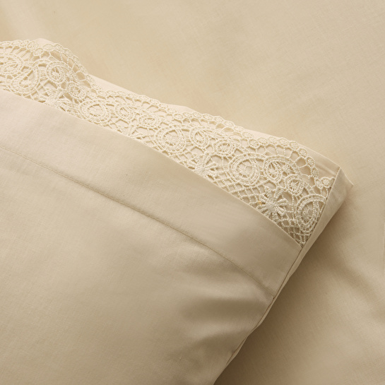 Karaca Home Velisse Dantelli Çift Kişilik Nevresim Takımı Bej