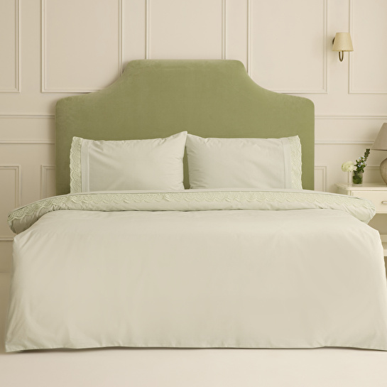 Karaca Home Velisse Dantelli Çift Kişilik Nevresim Takımı Adaçayı