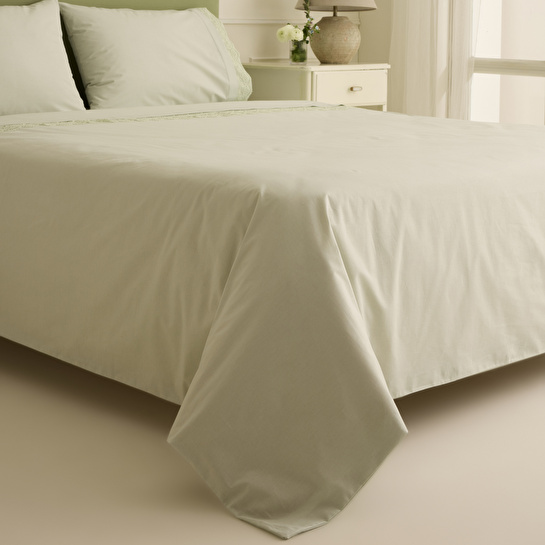 Karaca Home Velisse Dantelli Çift Kişilik Nevresim Takımı Adaçayı