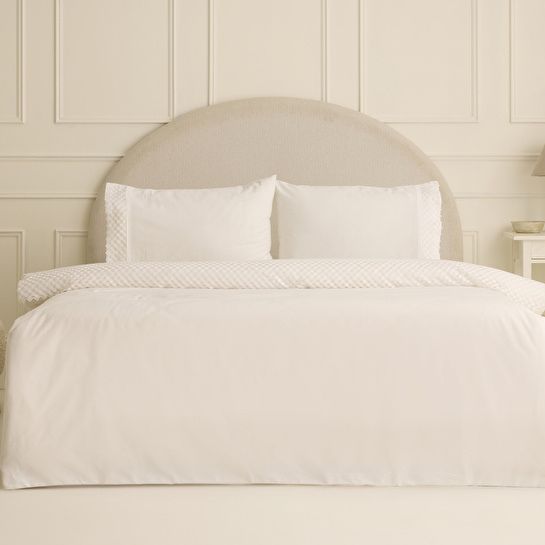 Karaca Home Elvion Dantelli Çift Kişilik Nevresim Takımı Beyaz