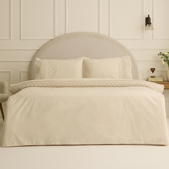 Karaca Home Rosal Brodeli Çift Kişilik Nevresim Takımı Bej