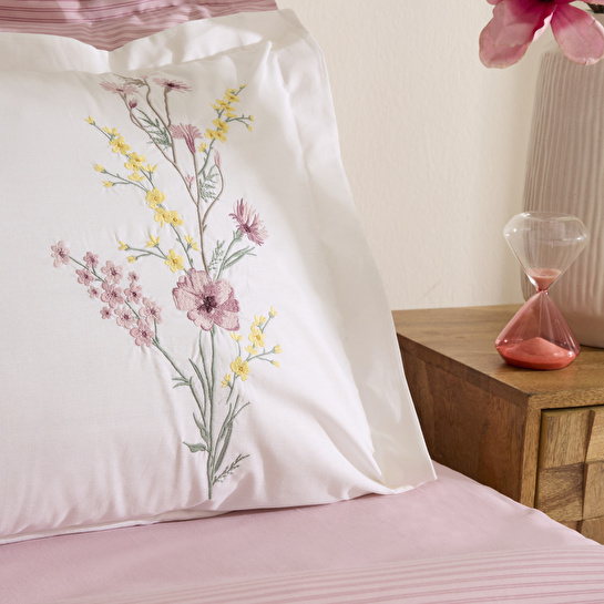 Karaca Home Florin %100 Pamuk Çift Kişilik Nevresim Takımı Pudra