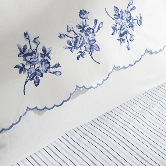 Karaca Home Virelle %100 Pamuk Nish Set Çift Kişilik Pike Takımı Mavi