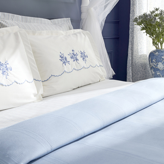 Karaca Home Virelle %100 Pamuk Nish Set Çift Kişilik Pike Takımı Mavi