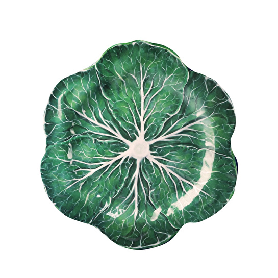 Baci Milano Botanica Çiçek Desenli Melamin Yeşil Servis Tabağı 28 cm