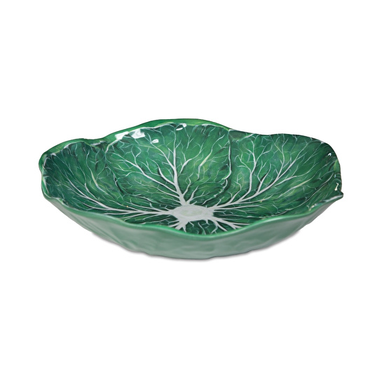 Baci Milano Botanica Çiçek Desenli Melamin Yeşil Salata Kasesi 34 cm