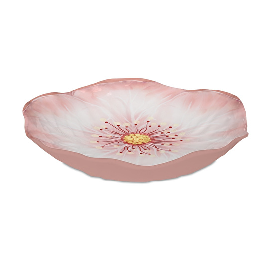 Baci Milano Botanica Çiçek Desenli Melamin Pembe Salata Kasesi 34 cm