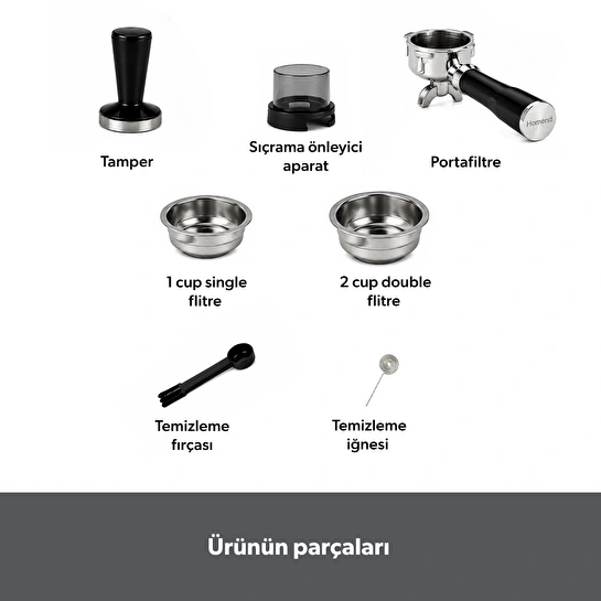 Homend LattePrimo Barista Tipi Çekirdek Öğütücülü Espresso Makinesi, 20 Sıcak ve Soğuk İçecek