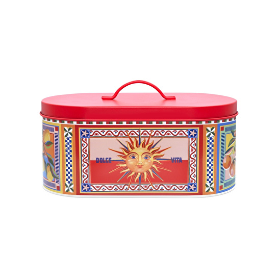 Baci Milano Dolce Vita Güneş Desenli Paslanmaz Çelik Vakumlu Ekmek Kutusu 34 x 18 cm, H 15 cm