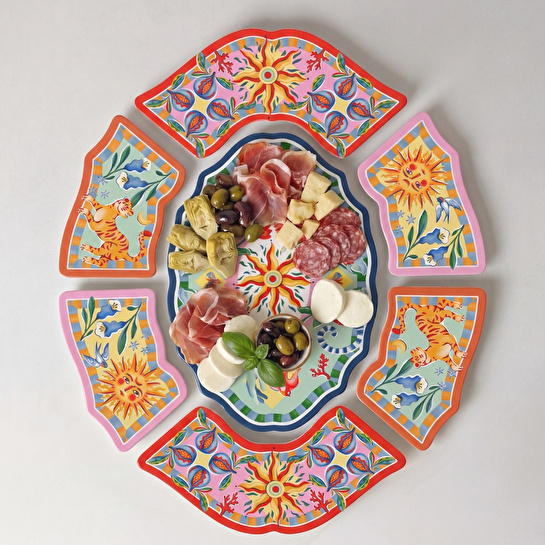 Baci Milano Dolce Far Niente 7 Parça Melamin Meze Seti