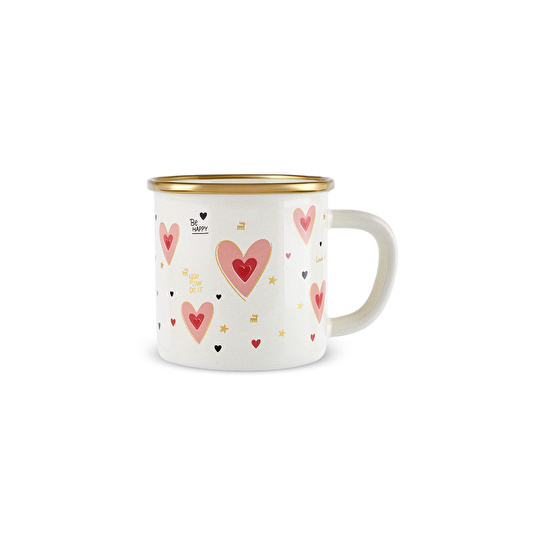 Karaca Pink Love Emaye Kupa 350 ml