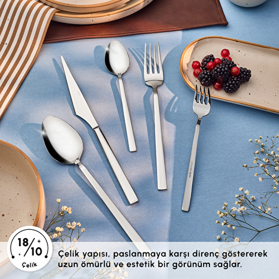 Emsan Paradiso Platin 12 Kişilik 60 Parça Çatal Kaşık Bıçak Takımı