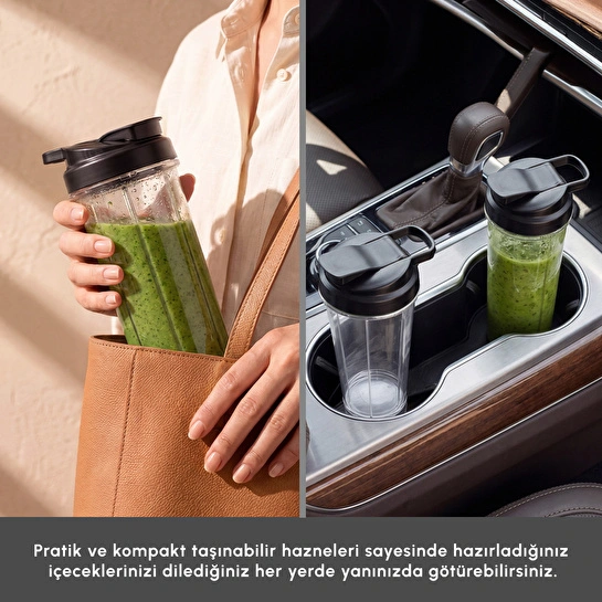 Karaca Blendfit Go Personal Kişisel Smoothie Blender Çift Hazne Kırmızı 600ml & 400ml
