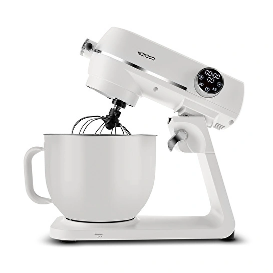 Karaca Multichef Artisan Renkli Hazneli Digital Ekran Tam Döküm Hamur Yoğurma Makinesi Cream 1800W 7L