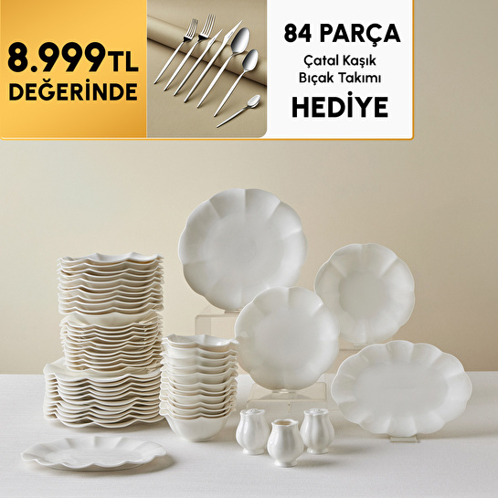 Karaca Stream Bone Coralia 53 Parça 12 Kişilik Yemek Takımı