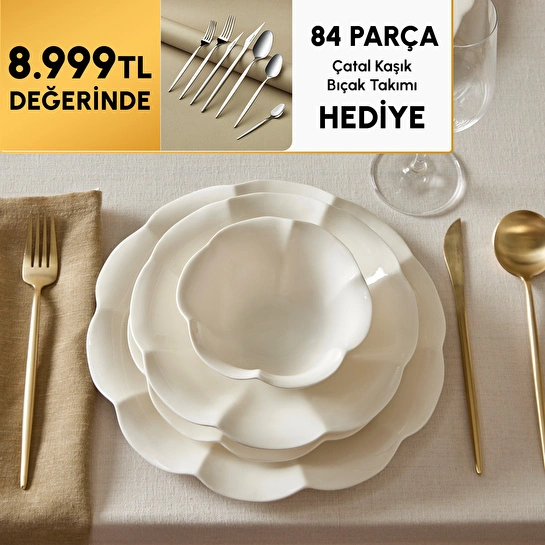 Karaca Stream Bone Coralia 53 Parça 12 Kişilik Yemek Takımı