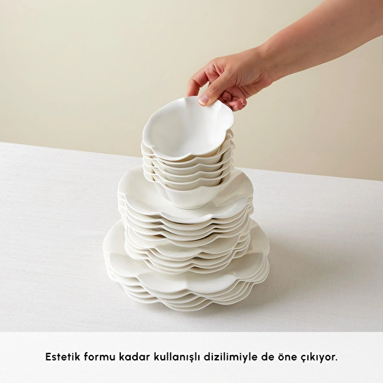 Karaca Stream Bone Coralia 53 Parça 12 Kişilik Yemek Takımı