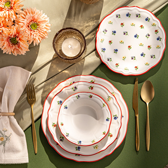 Emsan Bahar Porselen 24 Parça 6 Kişilik Yemek Takımı