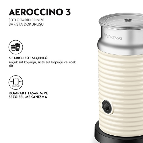 Nespresso Aeroccino 3 Süt Köpürtücü Beyaz