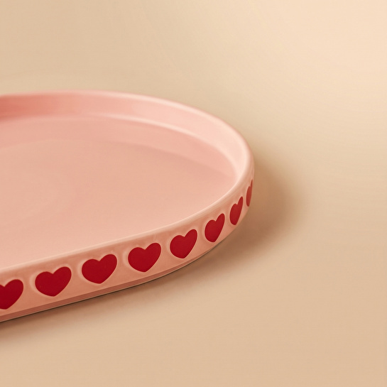 Karaca Sweetheart Kayık Tabak Pembe 18 cm