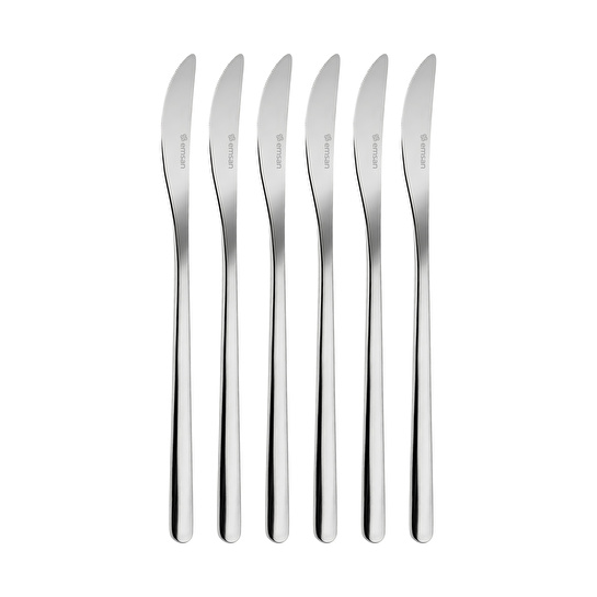 Emsan Bead 6'lı Yemek Bıçağı Seti Platin