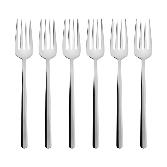 Emsan Bead 6'lı Tatlı Çatalı Seti Platin