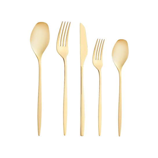 Emsan Alisa Parlak Gold 60 Parça 12 Kişilik Çatal Kaşık Bıçak Takımı