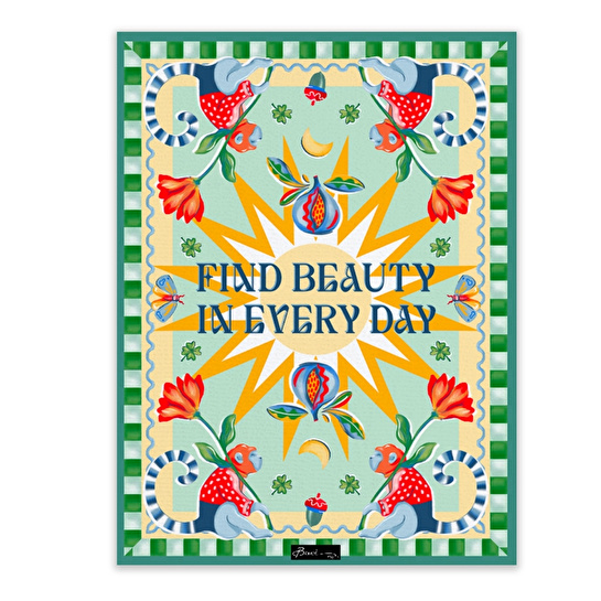 Baci Milano Dolce Far Niente Çiçek Desenli Renkli Pamuklu ve Polyester Mutfak Havlusu 45 x 60 cm