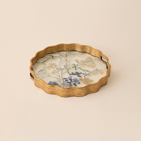 Karaca Home Alvera Dekoratif Yuvarlak Tepsi 34x34 cm