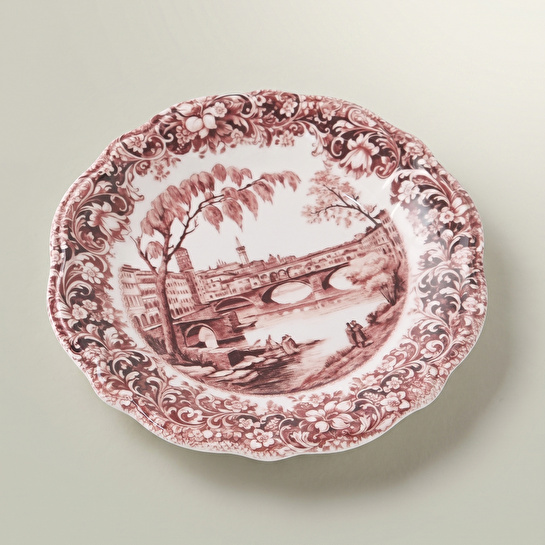 Emsan Floransa Pasta Tabağı 21 cm Bordo