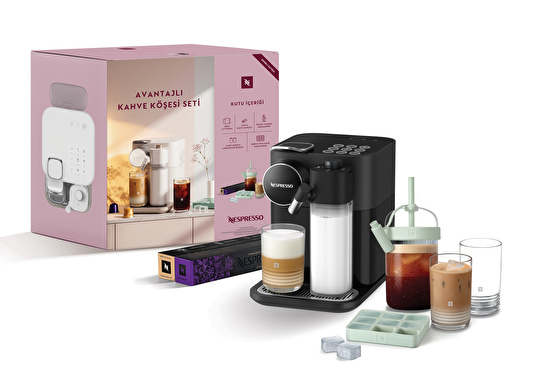 Nespresso F541 Gran Latissima Avantajlı Kahve Köşesi Seti Siyah