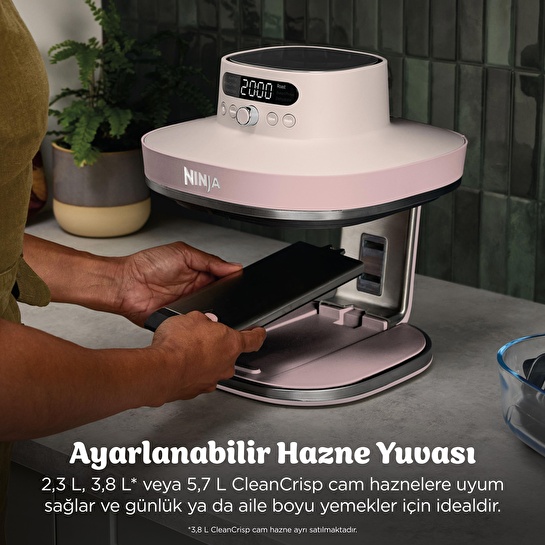Ninja Crispi Pro 7-in-1 XL Cam Hazneli Pişirme Sistemi RoseQuartz