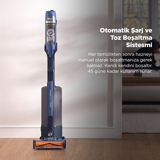 Shark PowerDetect Speed Clean and Empty Auto Empty Sistemli Pet Başlıklı Şarjlı Dikey Süpürge Ultramarine