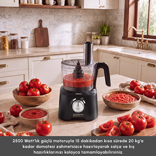 Karaca Mastermaid Power Max 12 in 1 Mutfak Robotu Matte Black