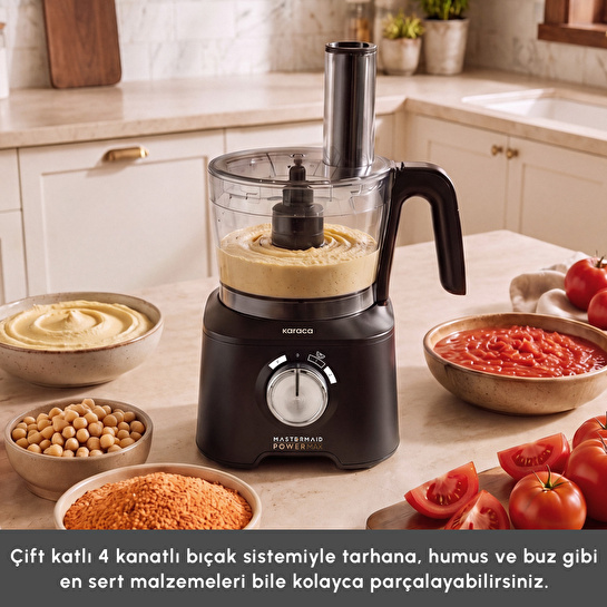 Karaca Mastermaid Power Max 12 in 1 Mutfak Robotu Matte Black