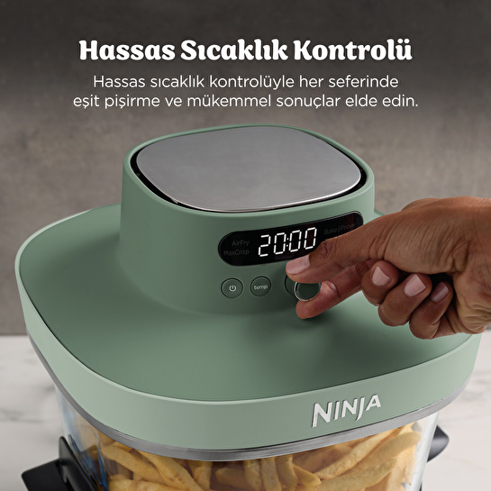 Ninja Crispi Pro 5-in-1 Cam Hazneli Pişirme Sistemi - Moss Green