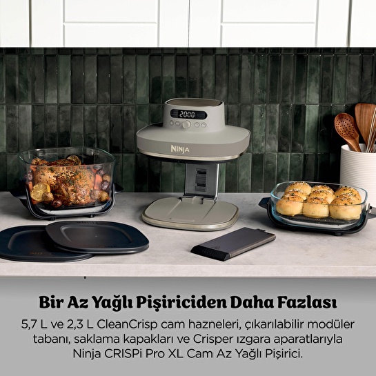 Ninja Crispi Pro 5-in-1 Cam Hazneli Pişirme Sistemi - Stone