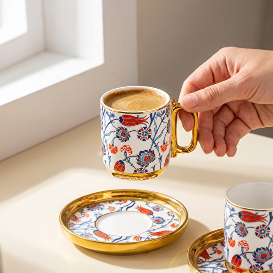 Emsan Çini 6 Kişilik Kahve Fincan Takımı 90 ml