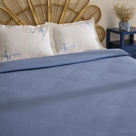 Karaca Home Ardelle Çift Kişilik %100 Pamuk Pike Takımı Mavi