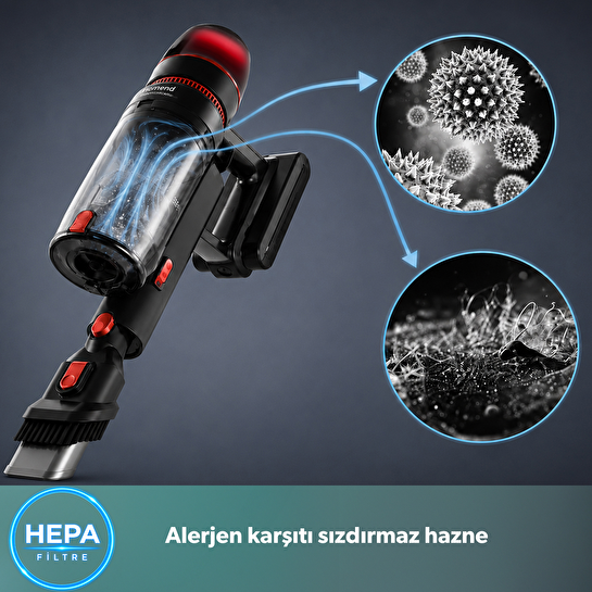 Homend Dustrider 1273H Katlanabilir Borulu Dikey Süpürge Kırmızı