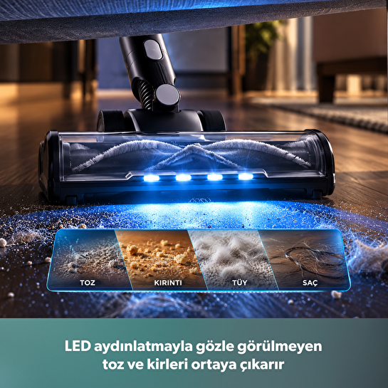 Homend Dustrıder 1273H Katlanabilir Borulu Dikey Süpürge Siyah-Silver