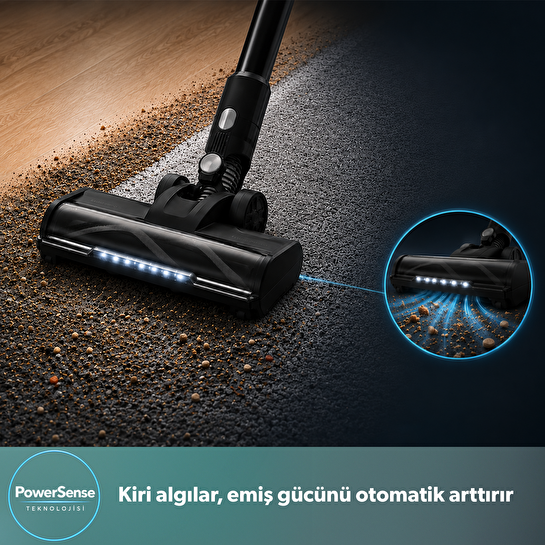 Homend Dustrıder 1273H Katlanabilir Borulu Dikey Süpürge Siyah-Silver