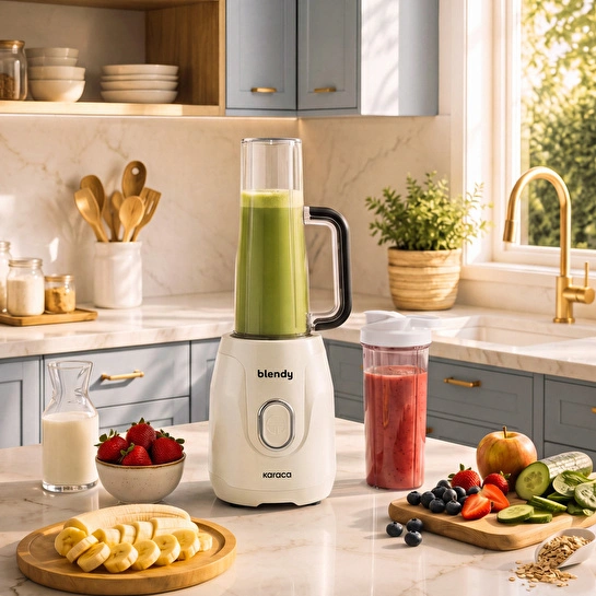 Karaca Blendy Personal Kişisel Kulplu Smoothie Blender Çift Hazneli Starlight