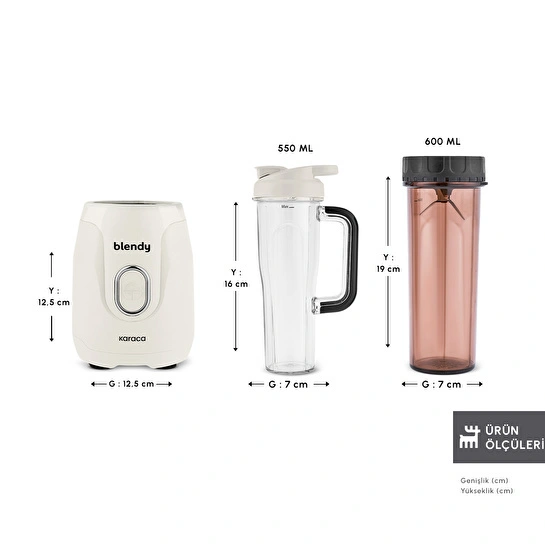 Karaca Blendy Personal Kişisel Kulplu Smoothie Blender Çift Hazneli Starlight