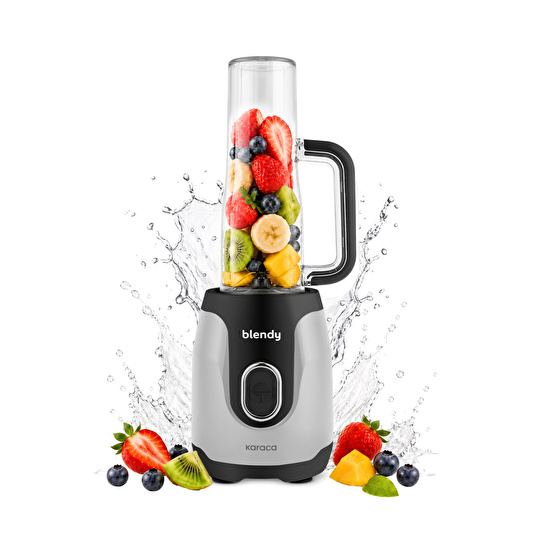 Karaca Blendy Personal Kişisel Kulplu Smoothie Blender Çift Hazneli Silver