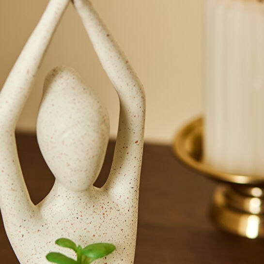 Karaca Home Palvin Asana Dekoratif Sukulent 13,5 x 13,5 x 25,3 cm