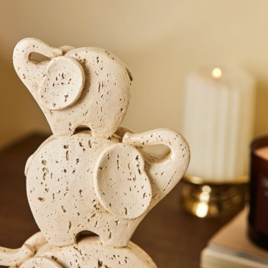 Karaca Home Palvin 3'lü Fil Biblo 18x8x7 cm