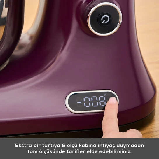 Karaca Pro Artisan Tartılı Dijital Ekran Zaman Ayarlı Döküm Hamur Yoğurma Makinesi Royal Berry 1600W 5L 